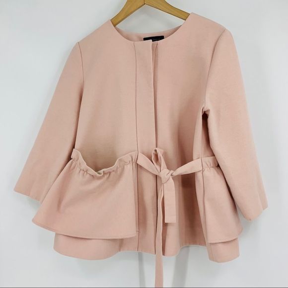 Halogen Jacket M Petite 9449 Ruffle Tie Button - Picture 2 of 11